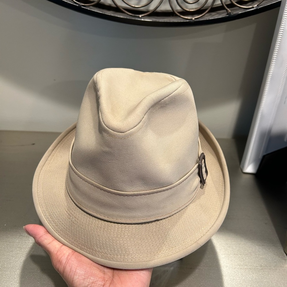 Stetson Natural/Tan Fedora with Black Trim